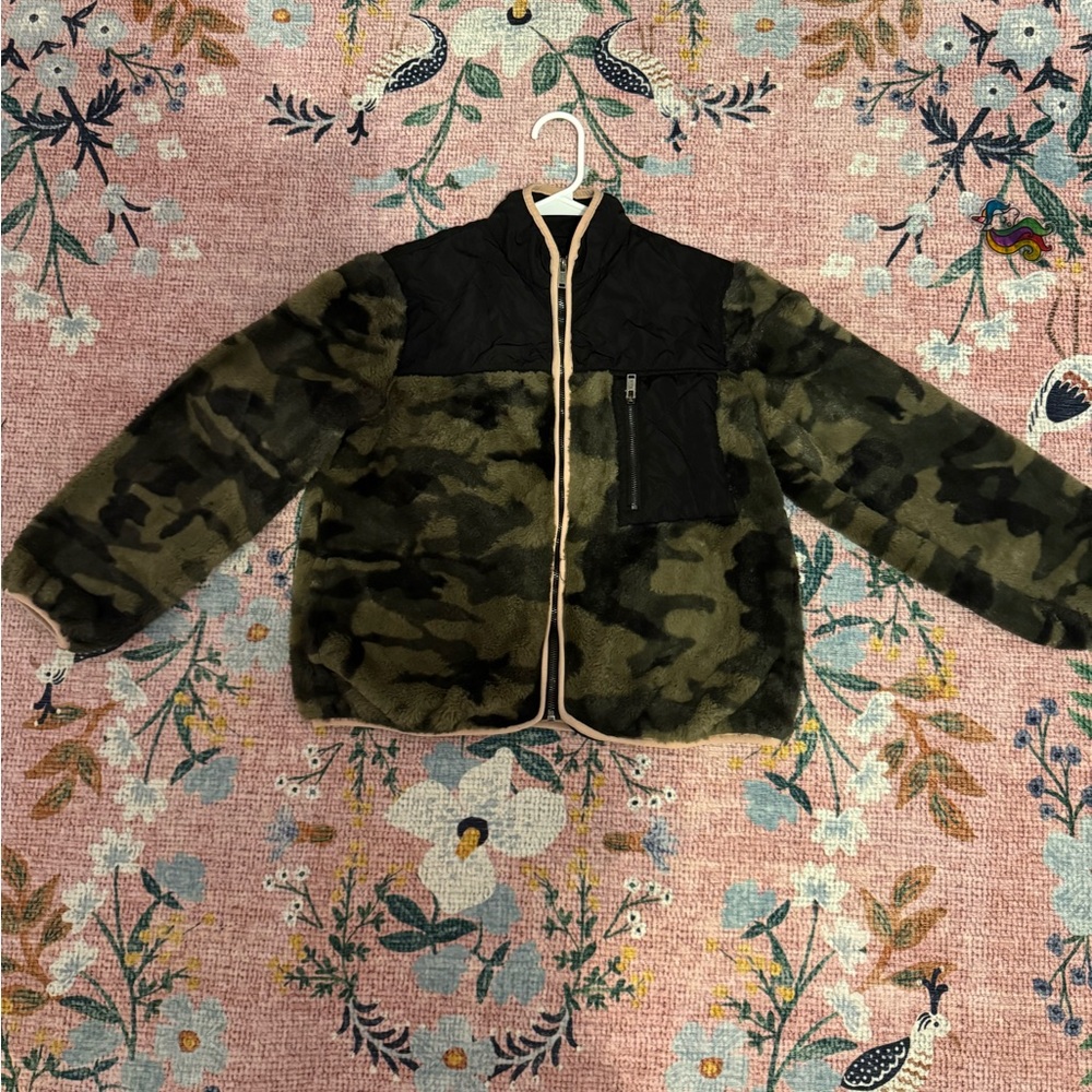 Rails Green and Black Camouflage Puffer Jacket